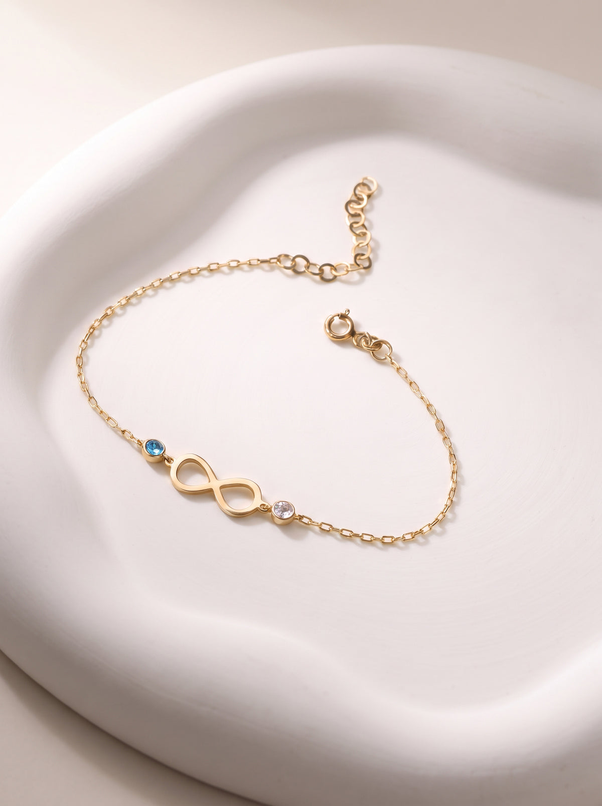 Two Stone Infinity Bracelet