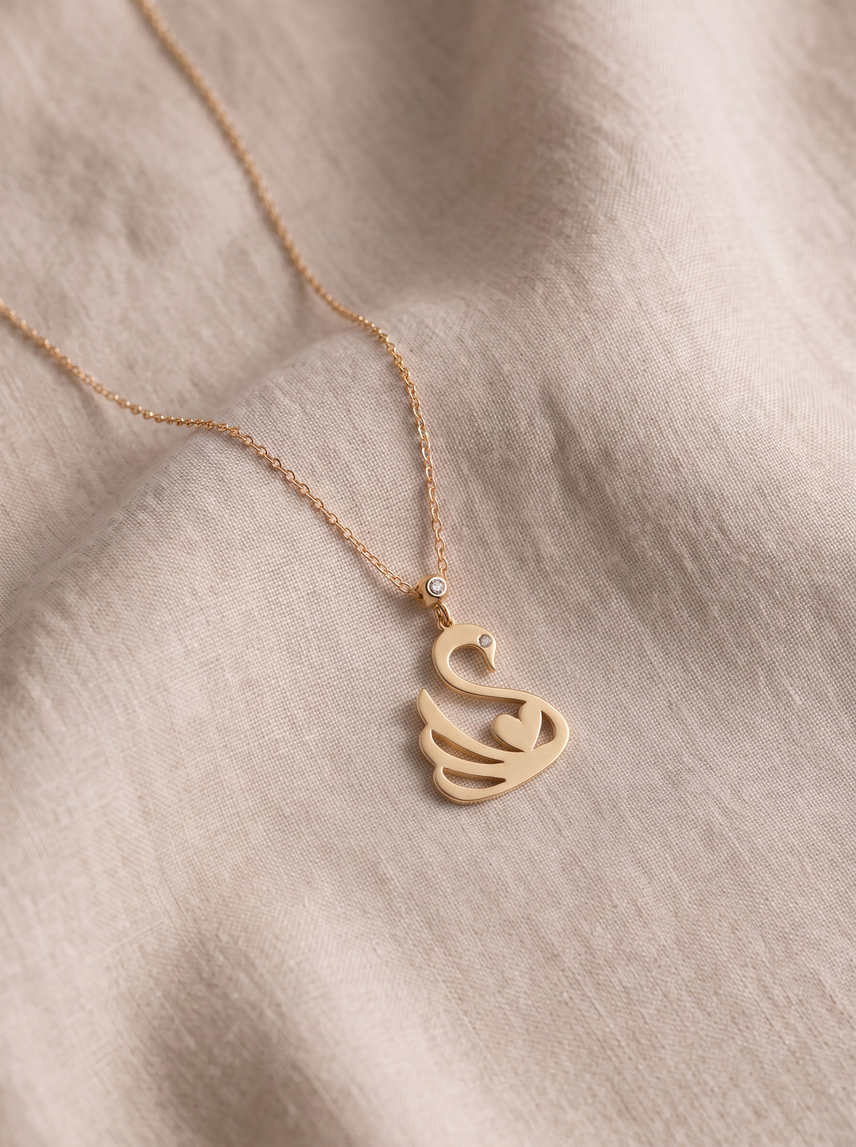 Swan Heart Necklace