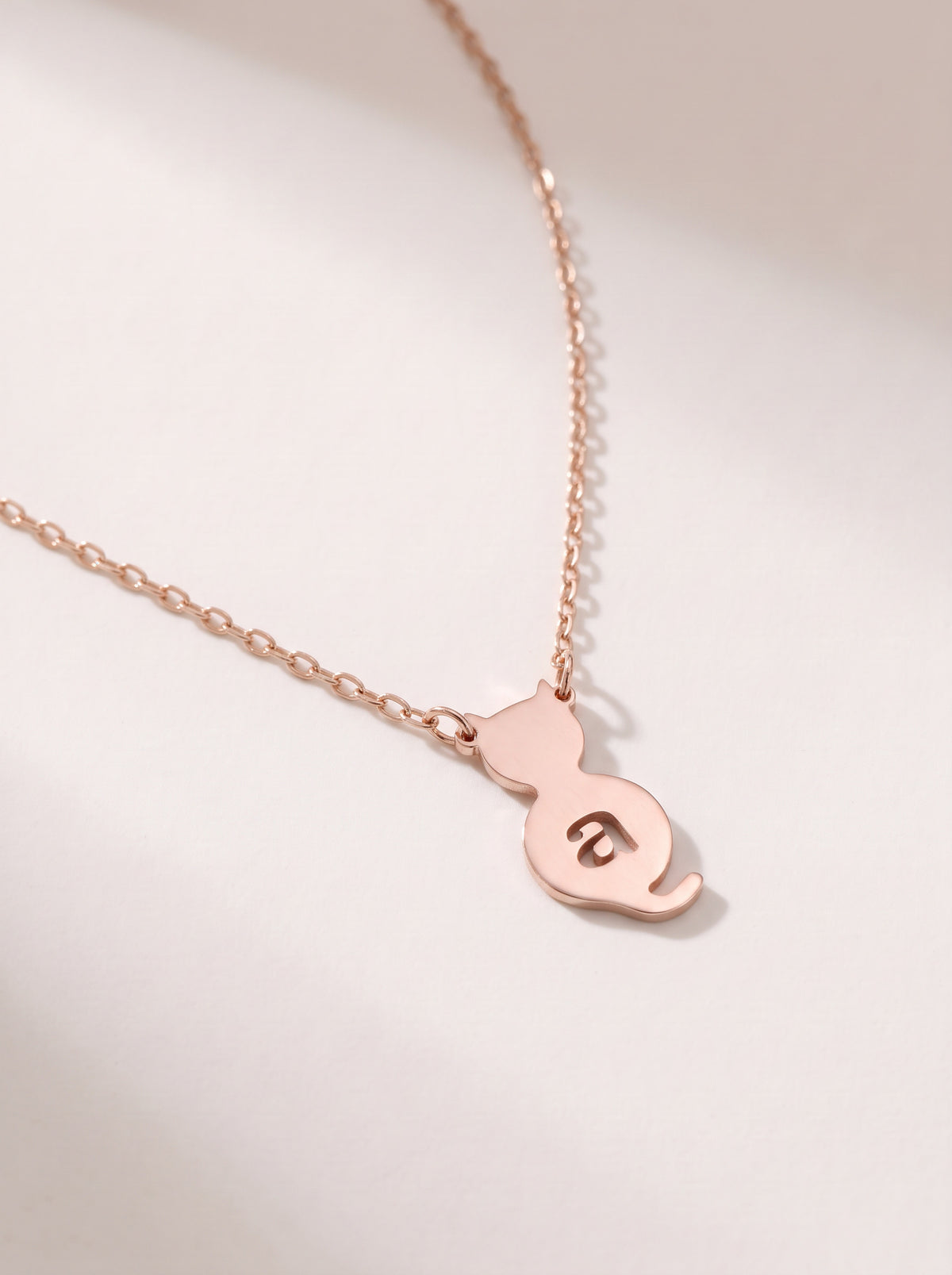 Cat Initial Necklace