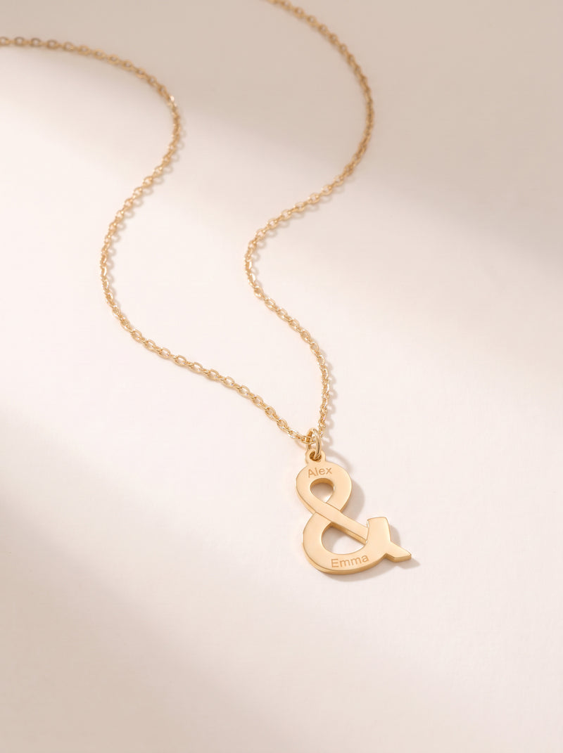 Ampersand Couple Names Necklace