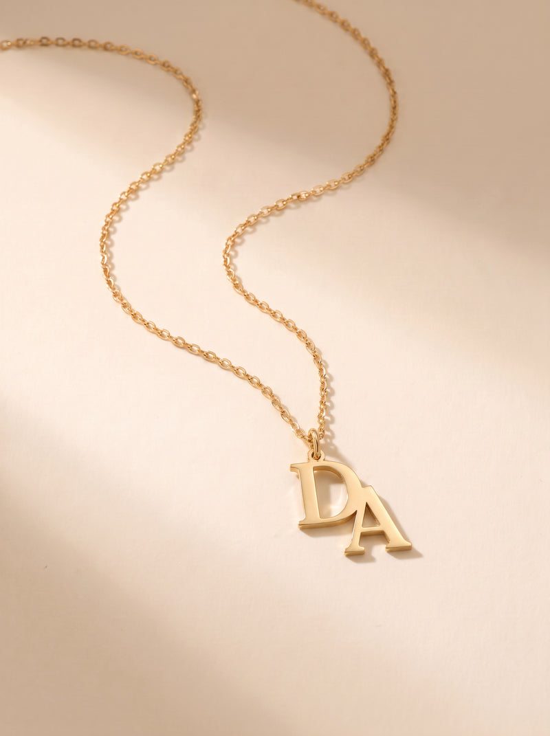 Double Initial Monogram Necklace