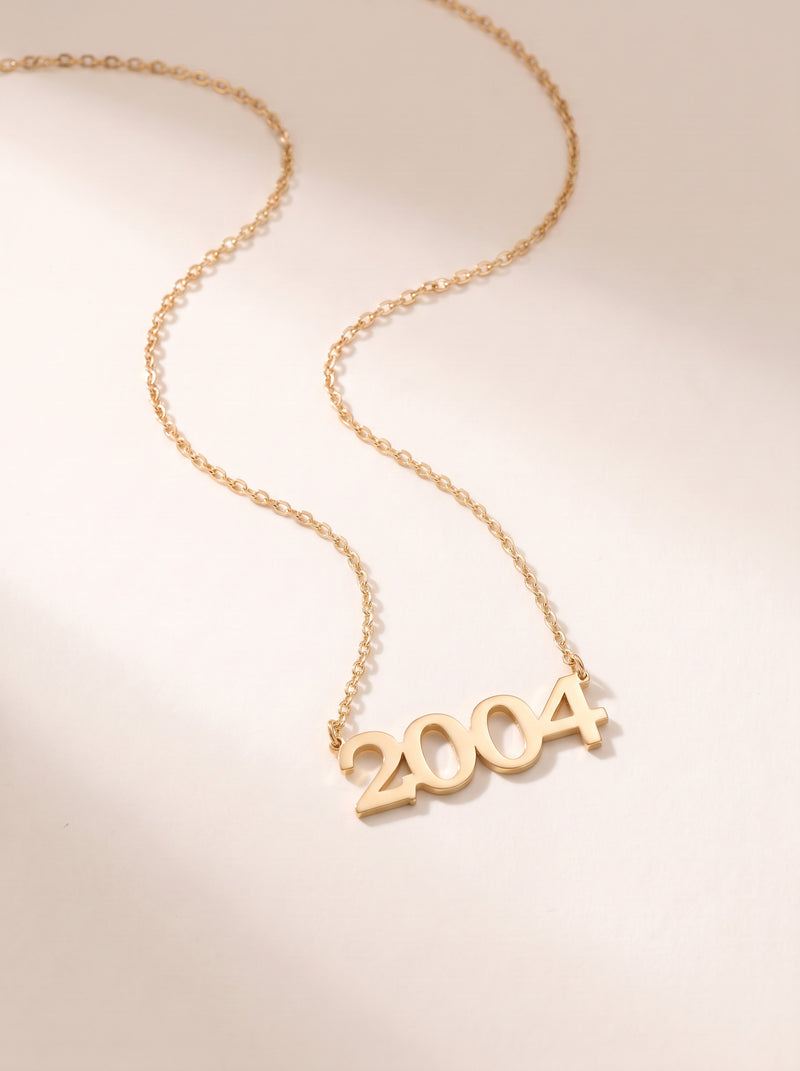 Custom Year Date Number Necklace