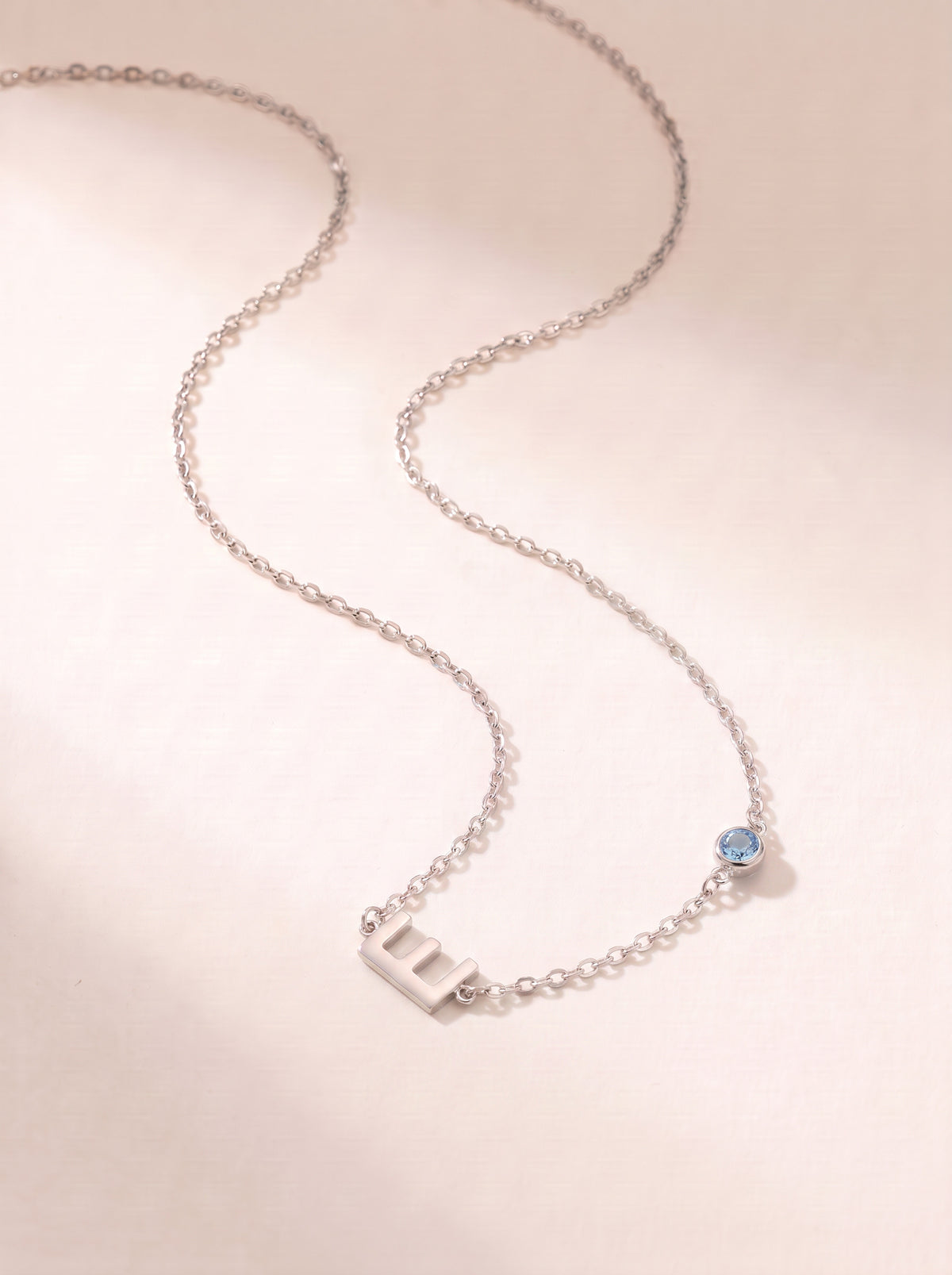 Initials and Birthstones Station Necklace