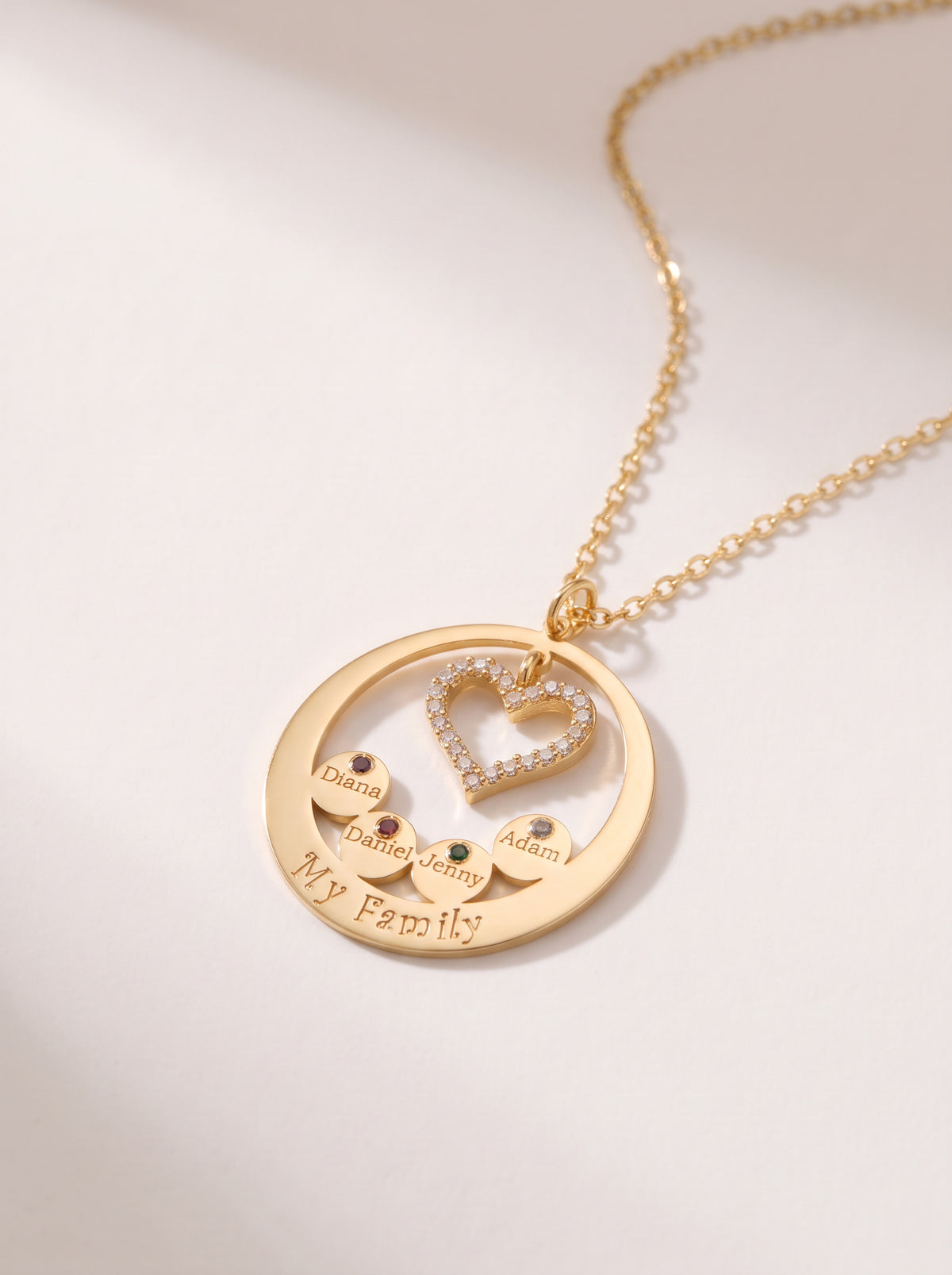 My Family Names Circle Necklace
