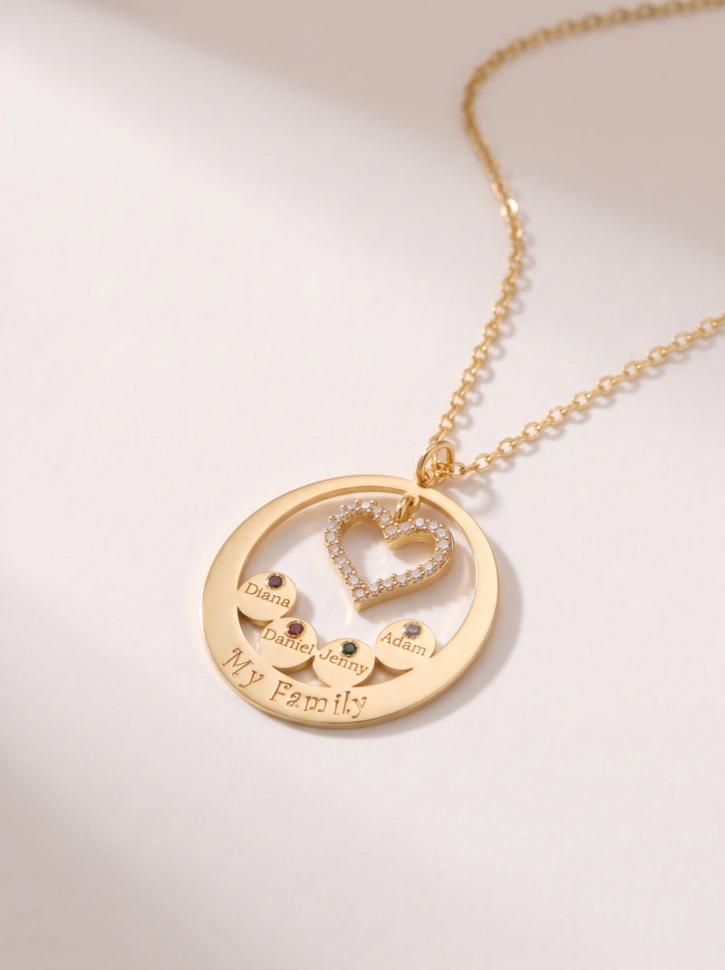 My Family Names Circle Necklace