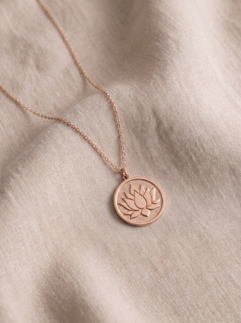 Lotus Flower Medallion Necklace