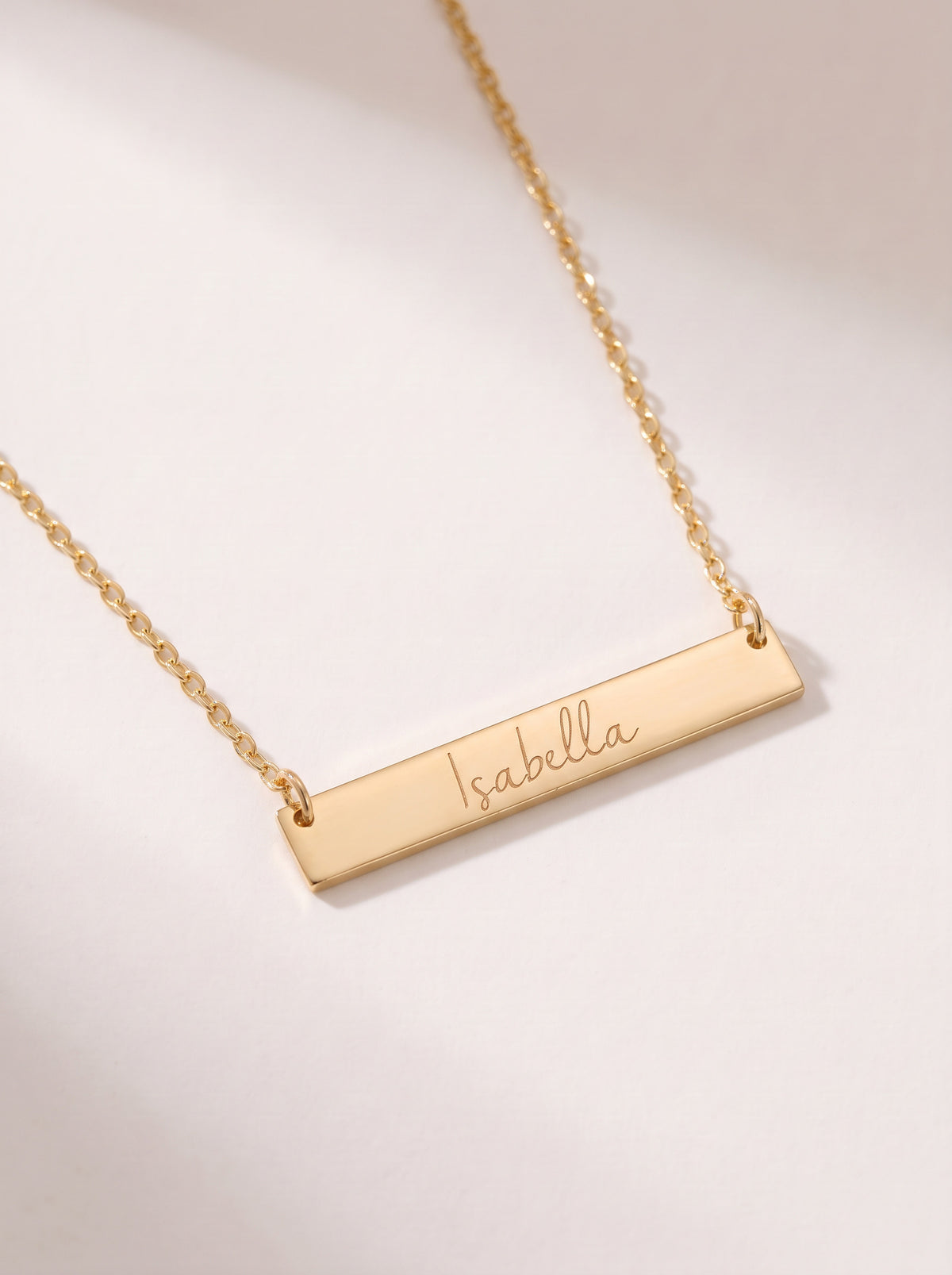 Engraved Bar Name Necklace