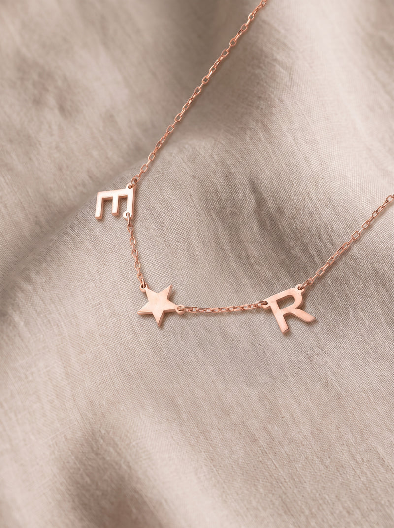 Initials and Symbol Charm Necklace