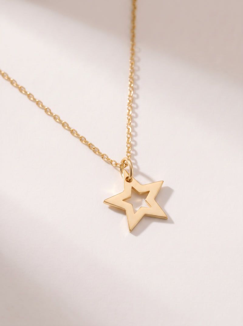 Petite Open Star Necklace
