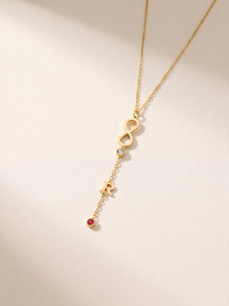 Infinity Initial Drop Necklace
