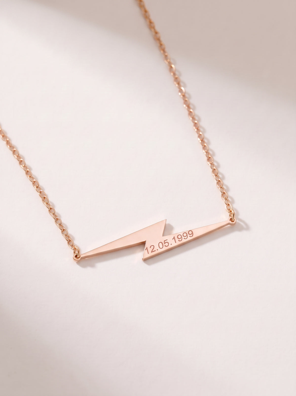 Engraved Lightning Bolt Necklace