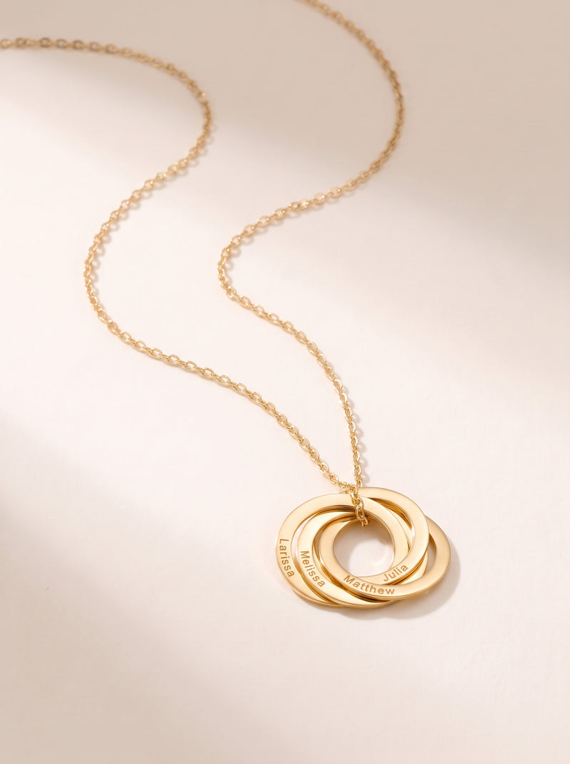 Interlocking Rings Names Necklace