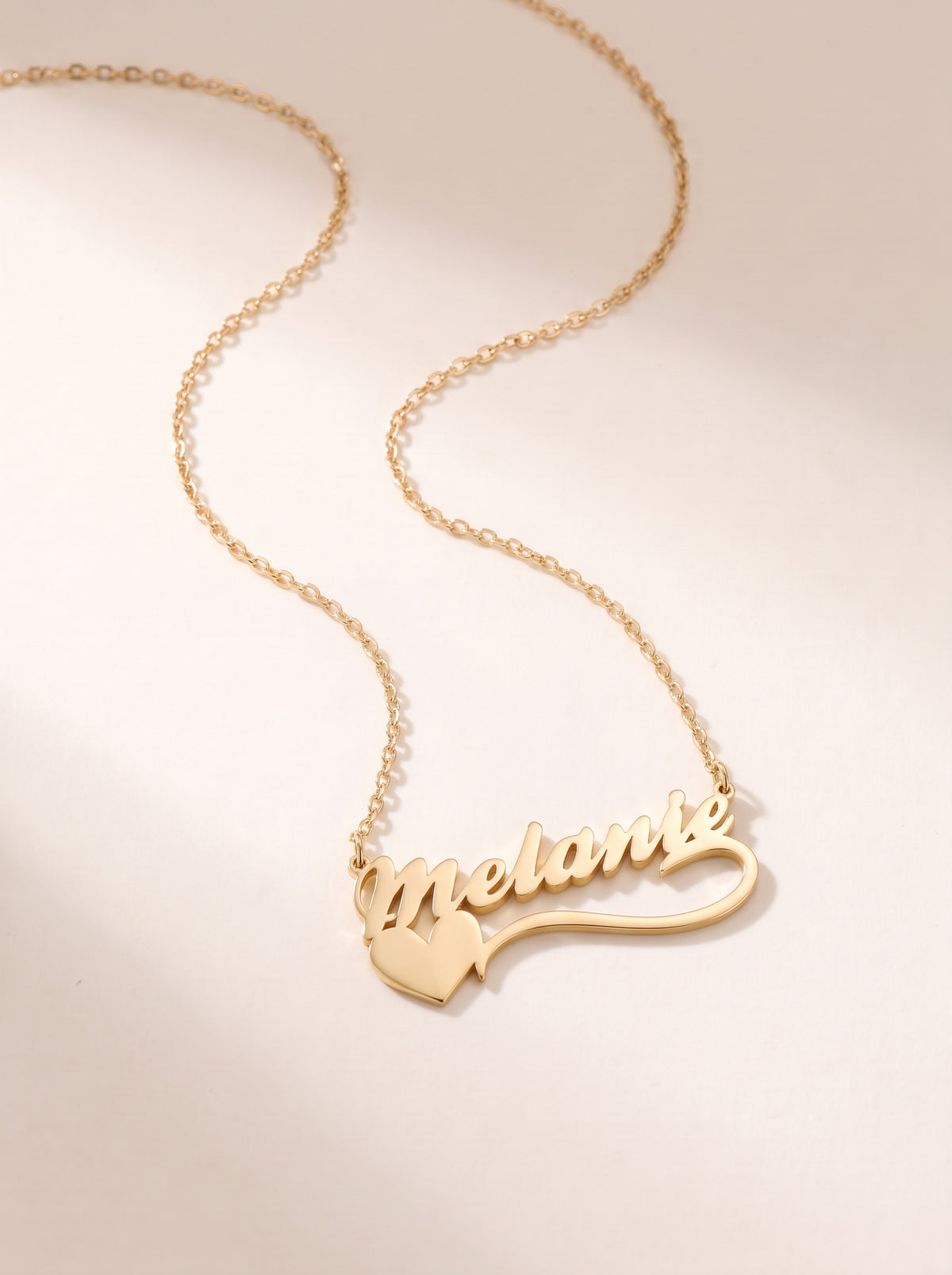 Heart Flourish Name Necklace