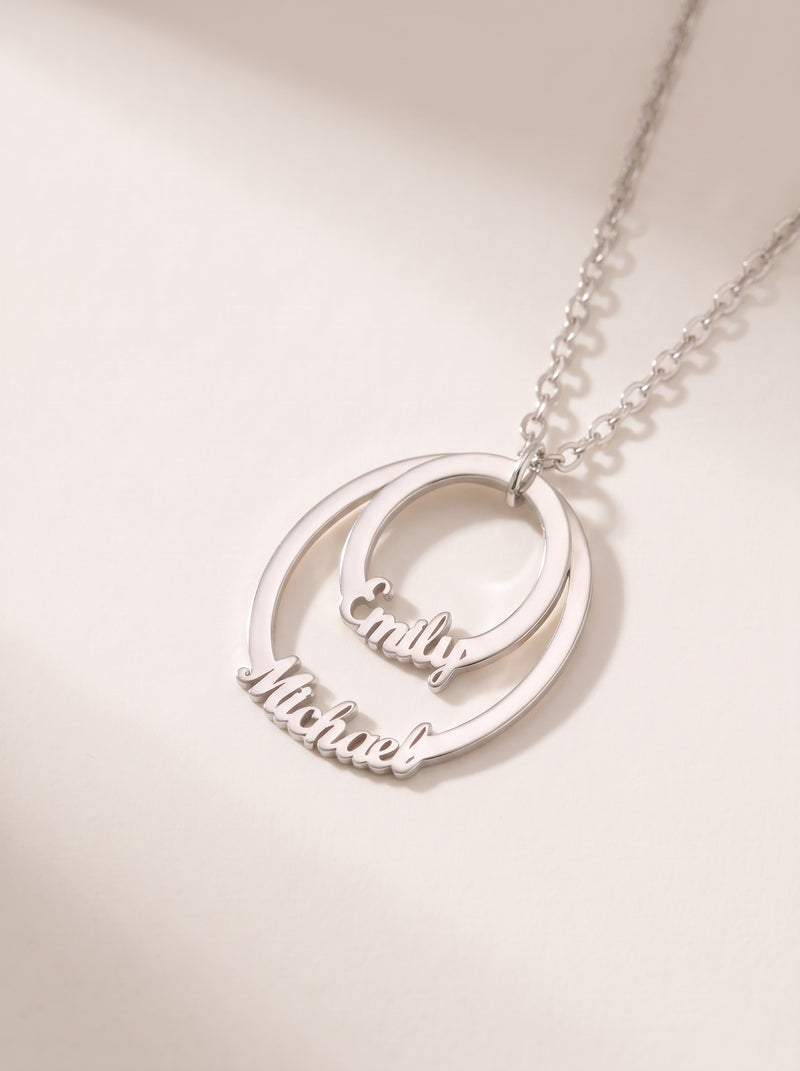 Nested Circles Name Necklace
