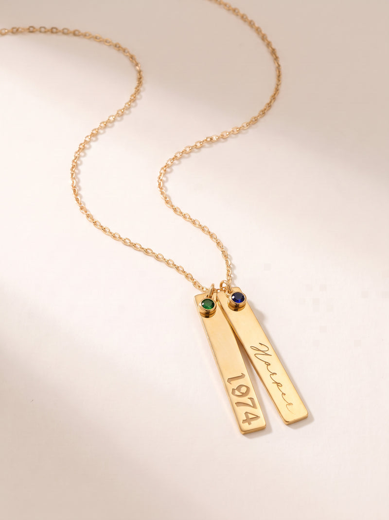 Name and Year Bar Necklace