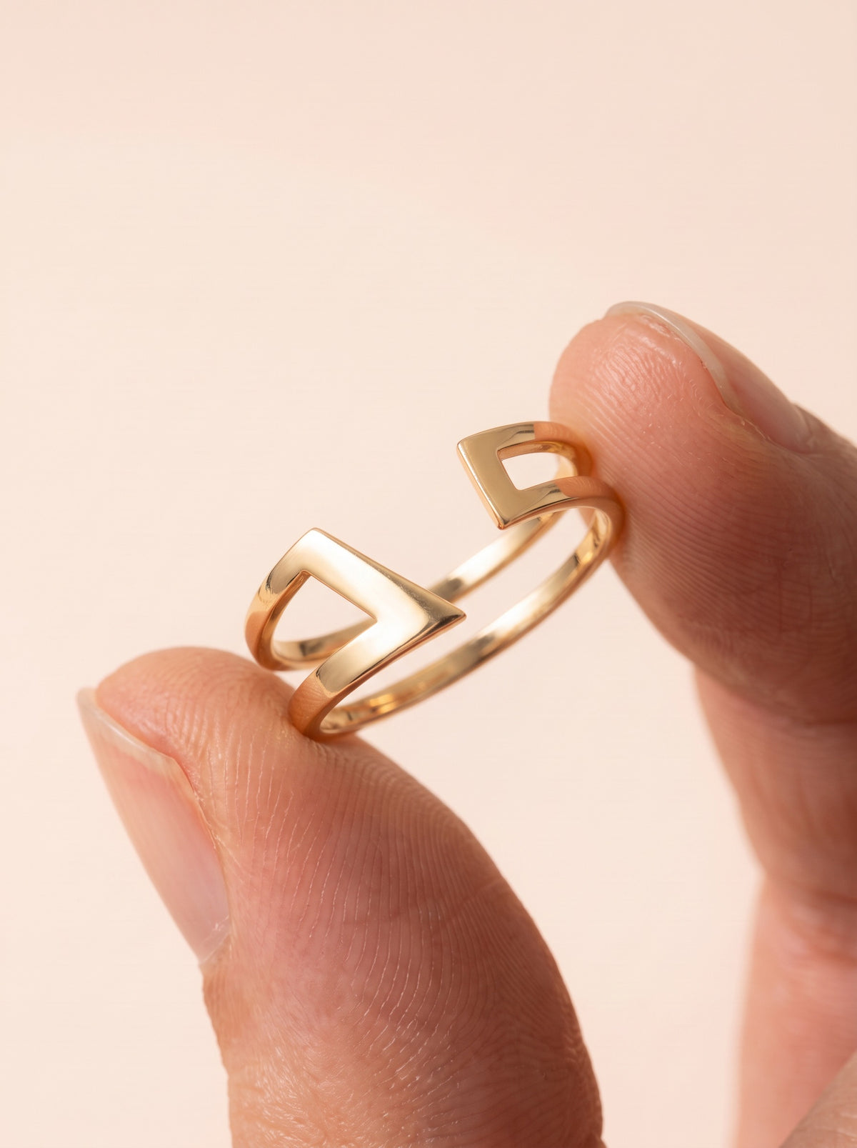 Open Chevron Double Band Ring