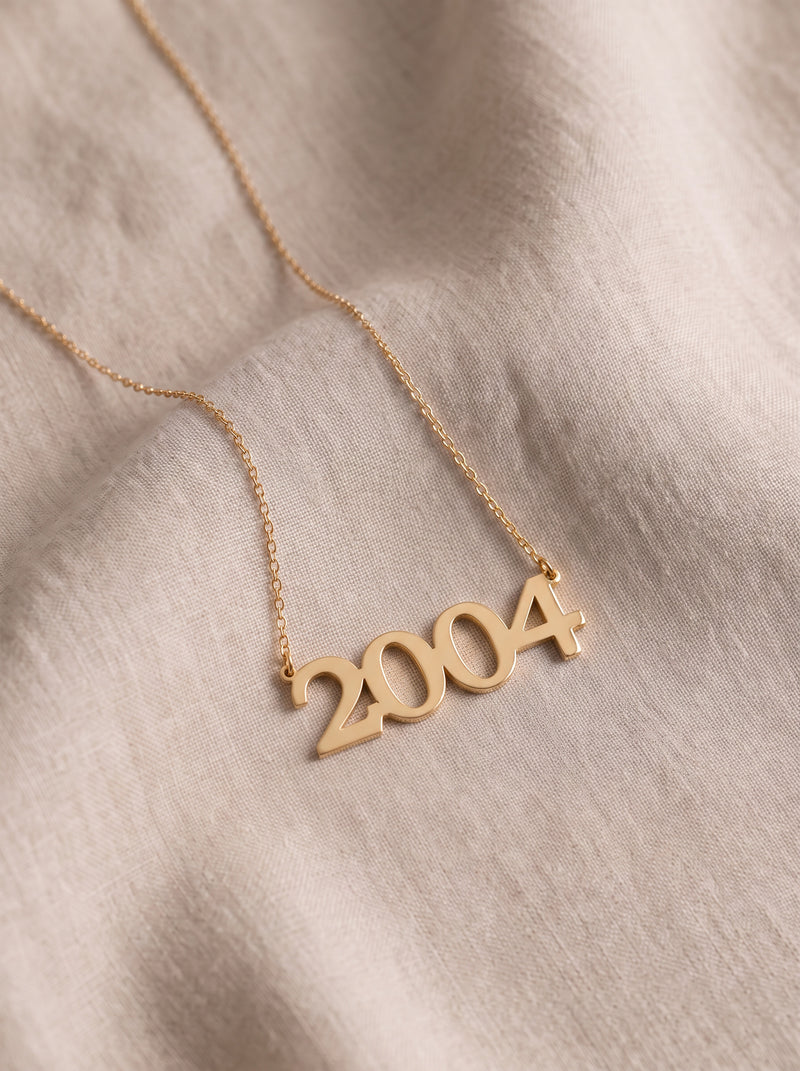 Custom Year Date Number Necklace