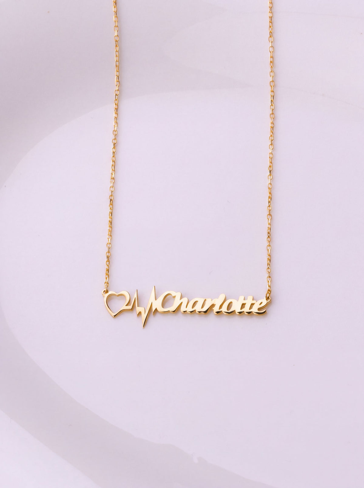 Heartbeat Pulse Name Necklace