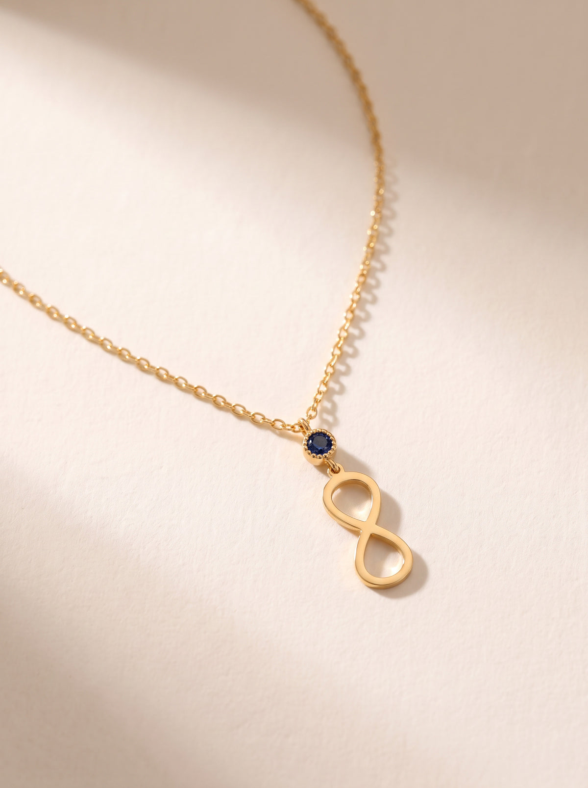 Vertical Infinity Blue Stone Necklace